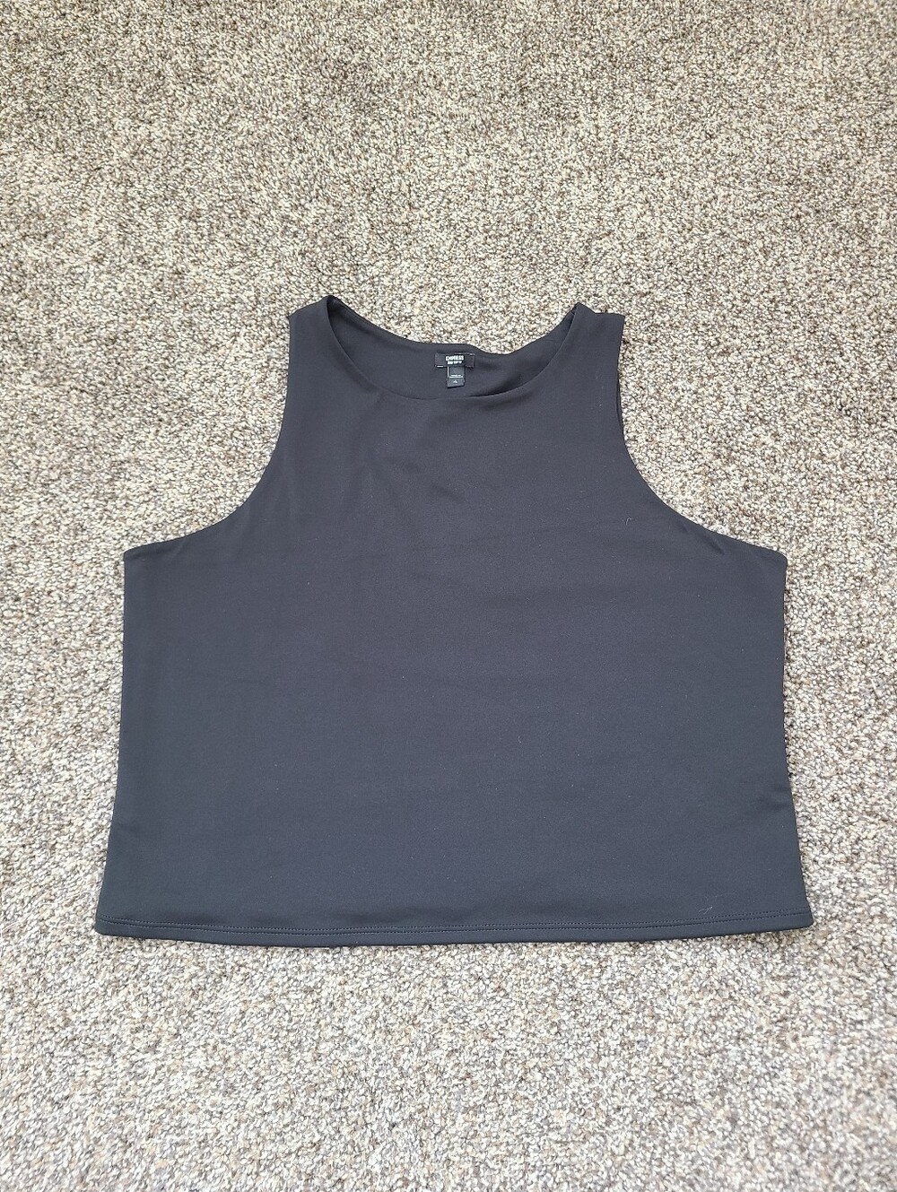 Express Body Contour Black Sleeveless Cropped Tank Top Size XL